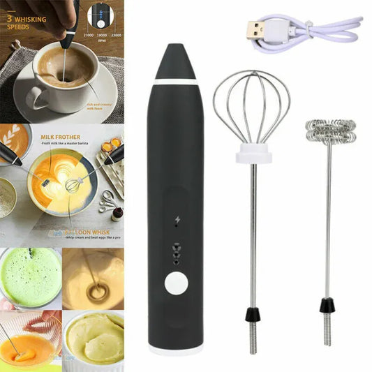 Rechargeable 2-in-1 Electric Coffee Beater & Hand Blender – Portable Mixer with 3 Speed Modes