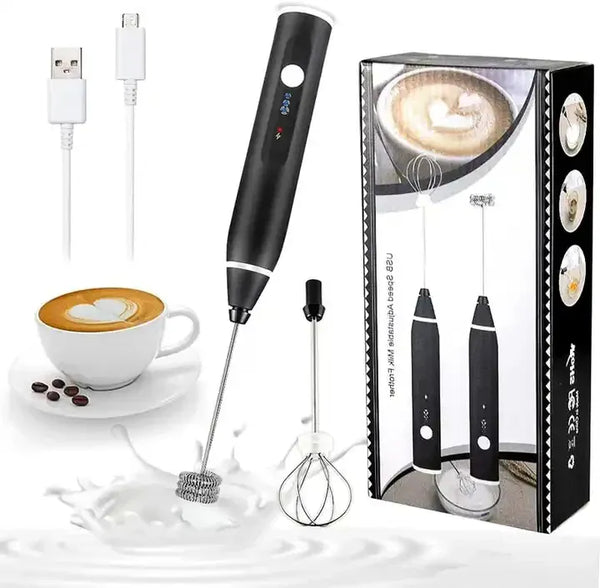 Rechargeable 2-in-1 Electric Coffee Beater & Hand Blender – Portable Mixer with 3 Speed Modes
