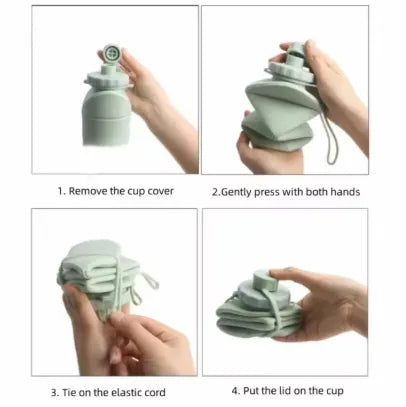 Collapsible Silicone Water Bottle (600ml) – UltraSlim, Reusable & Travel-Friendly