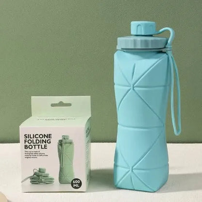 Collapsible Silicone Water Bottle (600ml) – UltraSlim, Reusable & Travel-Friendly