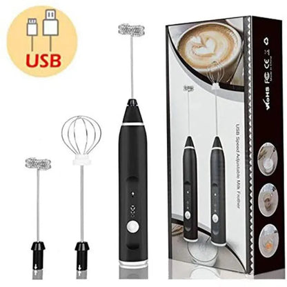 Rechargeable 2-in-1 Electric Coffee Beater & Hand Blender – Portable Mixer with 3 Speed Modes