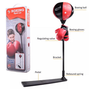 Adjustable Kids Boxing Set – Punching Ball Stand with Gloves & Pump for Fun & Fitness
